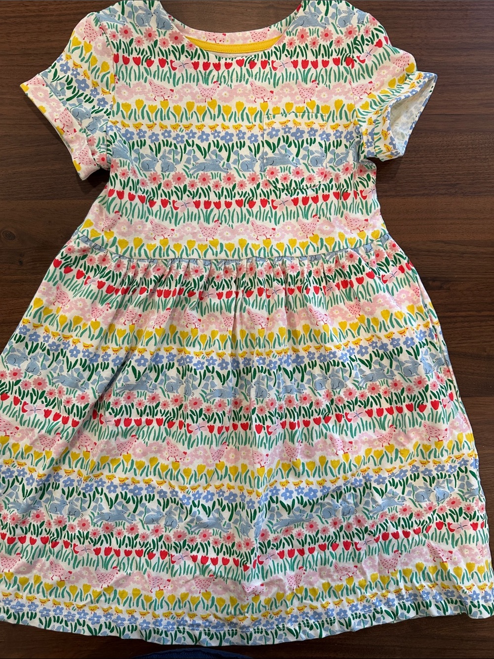 Mini Boden Multicolor Floral Stripe Cotton Dress
